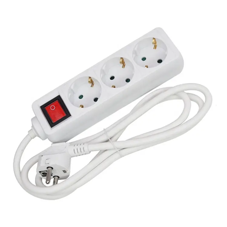 3way 4 way 5way 6way German Extension Socket with switch without USB charger port with custom cable length