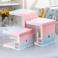 Boîtes à gâteaux transparentes et personnalisées, boîtes à pâtisserie avec ruban, longues, transparentes et avec couvercle, pièces
