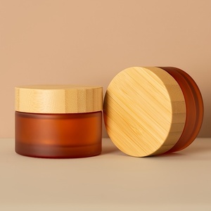 Sang Trọng 1Oz 2Oz 30Ml 50Ml 100Ml Tùy Chỉnh Chăm Sóc Da Kem Container Rỗng Hổ Phách Lọ Thủy Tinh Mặt Kem Mỹ Phẩm Lọ Có Nắp Đậy - Product Image 4