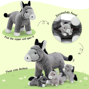 منتج جديد: دمية حمار للأم والطفل، لعبة محشوة للأطفال، دعم عاطفي، هدايا استقبال المولود، إلهام إبداعي - Product Image 4