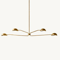 Lustre suspendu moderne de luxe en laiton doré pour villa, nouveau design, lampe en acier pour salle à manger et salon