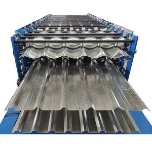 Popular máquina formadora de rollos de panel de hoja de techo de metal de azulejo esmaltado de tres capas hecho en China