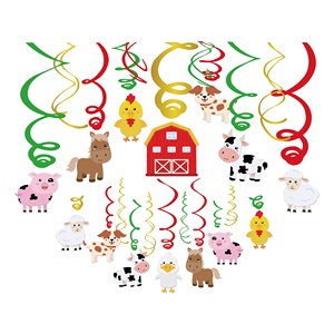 Decorazioni per Feste a Tema Animali della <span class=keywords><strong>Fattoria</strong></span> Huancai, Spirali e Ghirlande in PVC da Appendere, Decorazioni per Soffitto e Pareti per Feste di <span class=keywords><strong>Compleanno</strong></span> per Bambini a Tema <span class=keywords><strong>Fattoria</strong></span> - Product Image 4