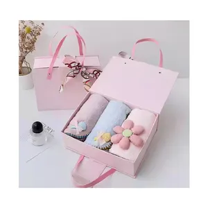 Корейская милая розовая Подарочная коробка для девочек из кораллового флиса детское полотенце для сухих волос для лица абсорбирующее прочное детское полотенце в комплекте