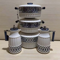 Lot de 3 chauffe-plats de buffet professionnels (3L, 3.6L, 4.6L) avec ensemble de conteneurs isothermes (1L+1L) pour la restauration