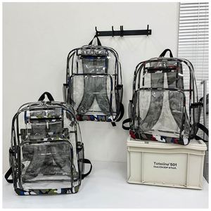 Sac à dos transparent en PVC grande capacité pour hommes et femmes, idéal pour les lycéens, les collégiens et les étudiants pour les examens d'entrée à l'université - Product Image 1