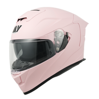 Casques intégraux FF936 avec coque aérodynamique rose mat, double visière, faible MOQ (100 pièces minimum)