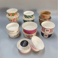 Bols en papier compostables et recyclables, robustes, pour la restauration à emporter, étanches pour soupes et nouilles