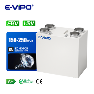 Système de ventilation mécanique à double flux E-VIPO MVHR avec capteur intégré de température et d'humidité, système de ventilation à récupération de chaleur HRV - Product Image 1