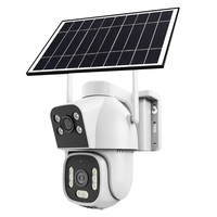 Caméra solaire extérieure Wistino à double objectif, carte SIM 4G, vision nocturne avec détection de mouvement, caméra de surveillance pour villa, cour, allée