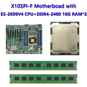 Sunucu uygulaması için çift 2 * X10SPI-F CPU işlemci E5-2699V4 W <span class=keywords><strong>Server</strong></span> 2 adet 145 16GB <span class=keywords><strong>DDR4</strong></span>-2400 ile <span class=keywords><strong>RAM</strong></span> bellek anakart - Product Image 2
