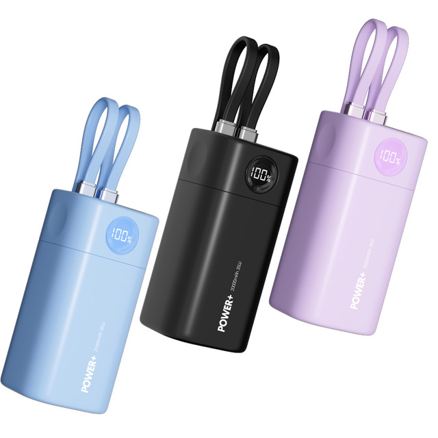 New Arrival 20000mAh Real Capacity Power Bank PD35W Fast Charging Power Bank Built-in Type-c Two-way Charger for Mobile Phone