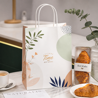 Sac en papier pour restaurant, sac ouvert résistant à l'huile, pour commandes à emporter, vente directe fabricant pour emballage de repas à emporter