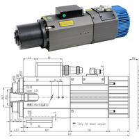Moteur de broche CNC ATC 4.5KW/9KW changement d'outil automatique broche refroidie par air ISO30 BT30 moteur de broche
