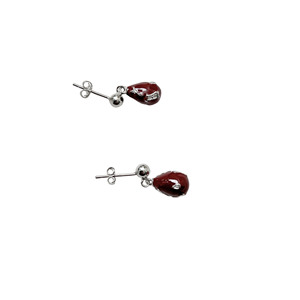 Pendientes de Plata de Ley S925 con Granate Rojo Vino en Forma de Gota, Engaste de Garra, Joyería para Mujer de Uso Diario - Product Image 5