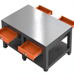 Heavy-Duty Steel Plate Workshop Maintenance <b>Welding</b> Polishing 4-Drawer Fitter's <b>Bench</b> HS-65 2000x1000x800mm Water-Grind Mold - Product Image 1