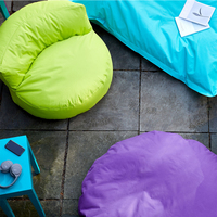 Lot de housses de pouf élégantes et imperméables pour pouf de sol, pouf de salon, chaise longue de jardin et pouf d'extérieur en forme de disque