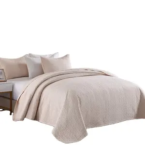 Unieke Ultrasone Embossing Groothandel Spreien Linnen Sprei Set Sprei Gewatteerde Sprei