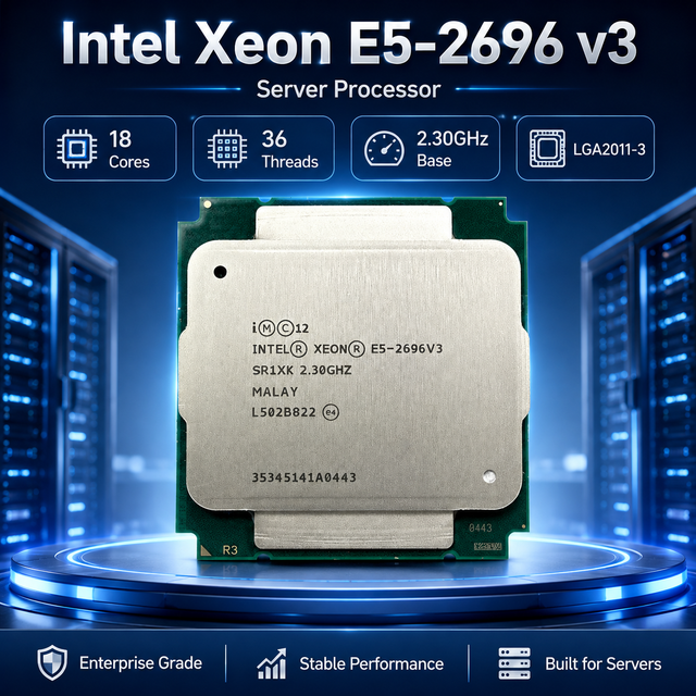 For Intel Xeon E5-2696 V3 SR1XK 18 Core 36 Thread 2.3GHz 45MB Cache 145W LGA2011-3 Server Processor CPU