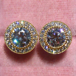 Orecchini a Perno Rotondi per Donne, Eleganti con Zirconi Incastonati, Gioielli Classici per Uso Quotidiano - Product Image 4