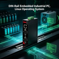 Ordinateur industriel PC encastré sur rail DIN, type boîtier, X86 sans ventilateur, RS485 CAN GPIO, boîtier métallique, origine Chine