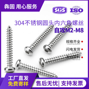 Tornillo Autorroscante de Cabeza Redonda de Acero Inoxidable 304, M2 M3, Cabeza Hexagonal Métrica, Clase 12.9, Grado A, Industria de la Construcción - Product Image 5