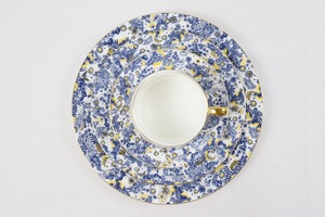 Juego de vajilla de 4 piezas de porcelana de hueso con patrón azul y blanco de la serie D de lujo con taza y platillo - Product Image 6