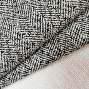 แฟชั่น Herringbone ประณีตโพลีเอสเตอร์ Tweed ขนสัตว์ผ้าทอ - Product Image 1