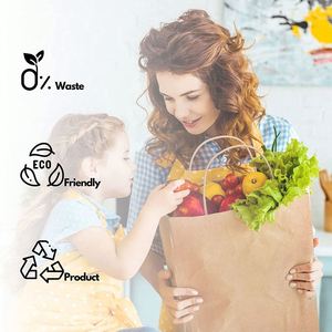 Paper Bags with Handles Bulk Craft for Christmas Businesses Retail Shop Grocery Boutique Parcel Packaging <b>Thick</b> Kraft Paper Bag - Product Image 6