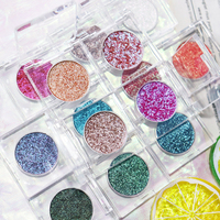Palet Eyeshadow Chameleon Duochrome Shimmer Tahan Lama Tahan Air Metalik Warna Tunggal Label Pribadi Kustom