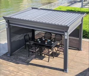 Pérgola Motorizada con Techo de Láminas Ajustables y Diseño Impermeable para Uso en Exteriores, Pérgola Eléctrica, Gazebo - Product Image 5