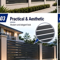Panneau de clôture extérieur moderne en aluminium à persiennes horizontales pour la protection de la vie privée, idéal pour les applications résidentielles et commerciales