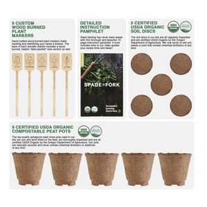 Kit de Cultivo Orgánico 100% para Jardín Interior, Incluye Macetas de Turba y Herramientas para Iniciar un Jardín de Hierbas en Interiores - Product Image 2