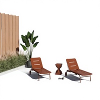 Chaise de salle à manger moderne et confortable pour jardin et terrasse, avec assise et dossier en alliage d'aluminium, durable pour cour, parc, hôtel