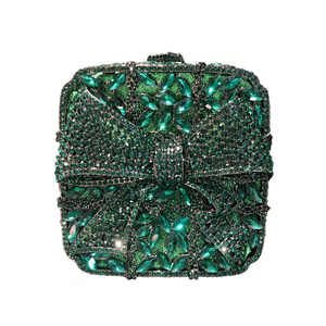 Sac de soirée de luxe en cristal avec nœud papillon, sac à main en forme de boîte scintillant pour femme, idéal pour les dîners, les rendez-vous et les mariages - Product Image 5