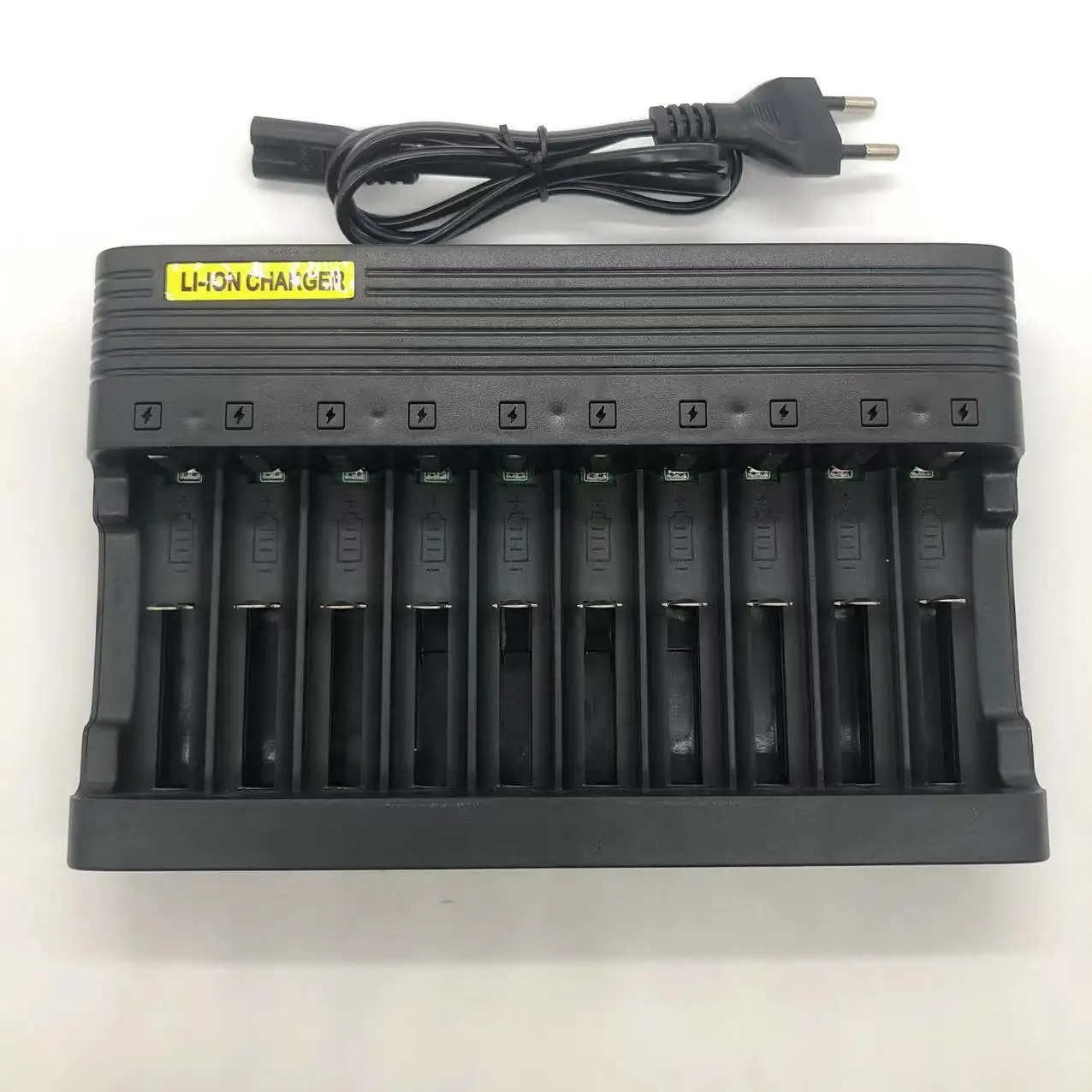 Lithium battery smart charger 10 slot USB cell charging station stand soshine charger for battery 18650 li-ion 16340 14500