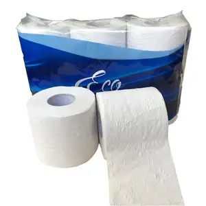 Rollo de papel higiénico suave de pulpa de bambú virgen reciclada de 1/3/2 capas al por mayor, papel higiénico en relieve, papel higiénico sanitario