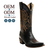 Bottes de cowboy en cuir noir formelles CHENO OEM ODM pour femmes, pour événements corporatifs, événements western et tenues décontractées professionnelles