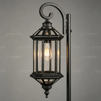 Lampe de jardin vintage extérieure étanche en aluminium et verre E27 pour villa, allée, parc, place, cour, décoration paysagère