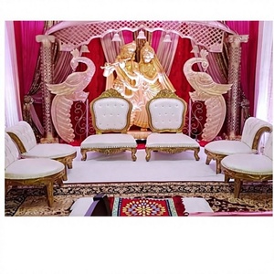 Antique Rajasthani Style <b>Wedding</b> Mandap Chairs Traditional Gujarati Sankheda Vivah Chair Set for Hindu <b>Wedding</b> Mandap Australia - Product Image 2