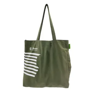 Borsa Shopping in tela di cotone riutilizzabile Eco personalizzata borse promozionali in cotone organico riciclato da 16 once