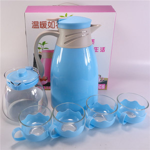 Juego de tetera de vidrio creativa caliente, termo, juego de tetera con revestimiento de vidrio de seis piezas con caja de <span class=keywords><strong>regalo</strong></span>, Juego de tetera de agua potable para el hogar - Product Image 5