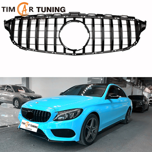 Grille avant TIM MB Classe C W205 Pré-lifting (2015-2018) Grille <span class=keywords><strong>Star</strong></span>/GT - Noir brillant Remplacement de la grille W205 C180 C200 C260 - Product Image 1
