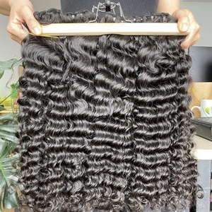 Deep Curly Raw Human Hair Bundles Double Weft Raw Hair Bundle Luxury Cuticle Aligned Burmese Curly Bundles - Product Image 4