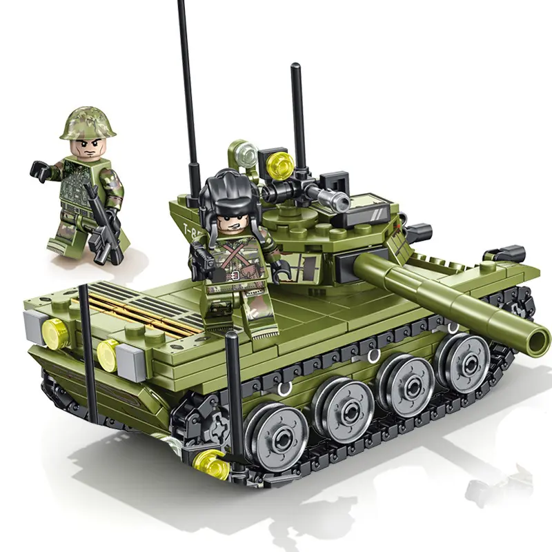 SEMBO 군사 WW2 재배치 탱크 85 육군 차량 모델 빌딩 블록 어린이 교육 완구 선물