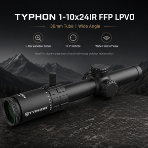 กล้องเล็ง TYPHON 1-10x24 FFP LPVO |   กล้องเล็งยุทธวิธีสำหรับการล่าสัตว์กลางแจ้ง แบบกระจก ED ป้องกันการสะท้อนแสงพิเศษ กันน้ำ/กันกระแทก - Product Image 2