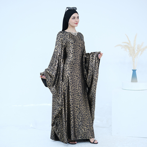 Abaya <span class=keywords><strong>Araba</strong></span> Loriya 2026 con Stampa Leopardata, <span class=keywords><strong>Vestito</strong></span> Lungo in Tessuto Metallico Unico, Kaftan con Farfalle, Abito Modesto per Donne Musulmane - Product Image 2