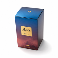 Boîte d'emballage de parfum personnalisée, boîte cadeau en papier imprimé, logo en feuille d'or, carton pliable pour eau de parfum 100 ml