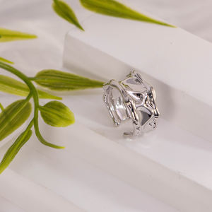 Irregular Texture Open <b>Ring</b> 18K <b>Gold</b> Plated <b>Vintage</b> Statement <b>Ring</b> Unisex Trendy Minimalist Fashion Jewelry Party Daily - Product Image 5