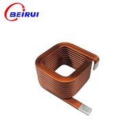 Bobine d'inductance à noyau de ferrite personnalisée, bobinage en bande de cuivre creuse rectangulaire plate, faible DCR, courant élevé, charge sans fil IC